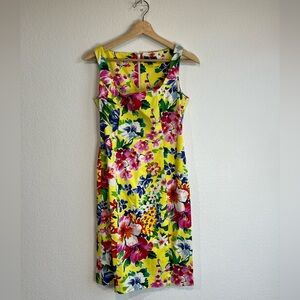 AMERICAN LIVING DRESS Yellow Floral Spring Dress Size 2 Flowers summer hawaii